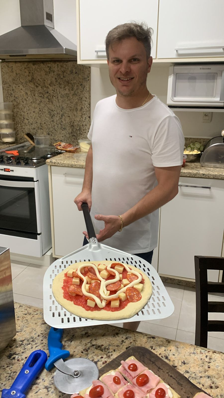 forno de pizza residencial Larroyd em uso
